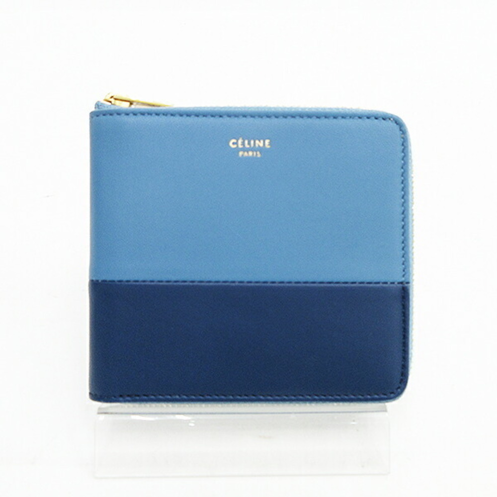 Celine Multi Function Zip Bi fold Wallet Blue - image 1